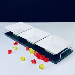 Lenardi 118-040 Набор из 3 салатников на подставке BIANCO в под.уп.(х12)Фарфор