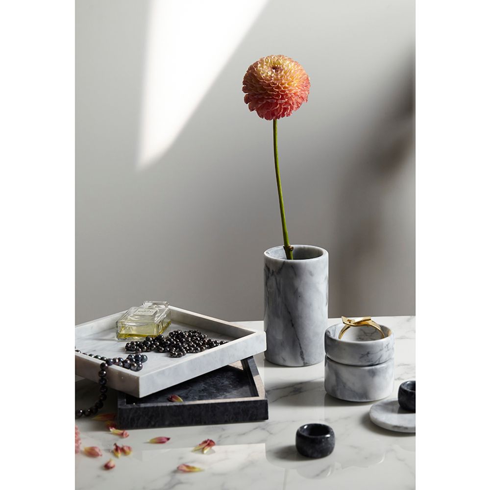 Шкатулка для украшений Marm, Ø10,5 см, белый мрамор