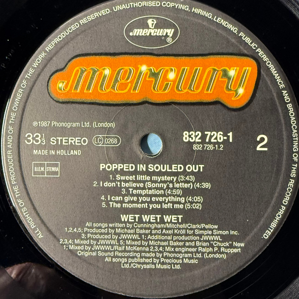 Виниловая пластинка Wet Wet Wet - Popped In Souled Out LP