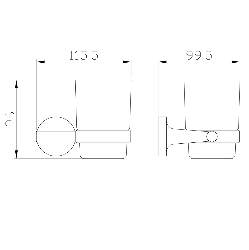 Стакан для зубных щеток с держателем WONZON & WOGHAND SIMPLE, Темный графит (WW-6521-BGM)