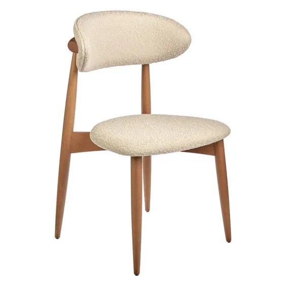 Стул Mod, бежевое букле, ножки цвета орех