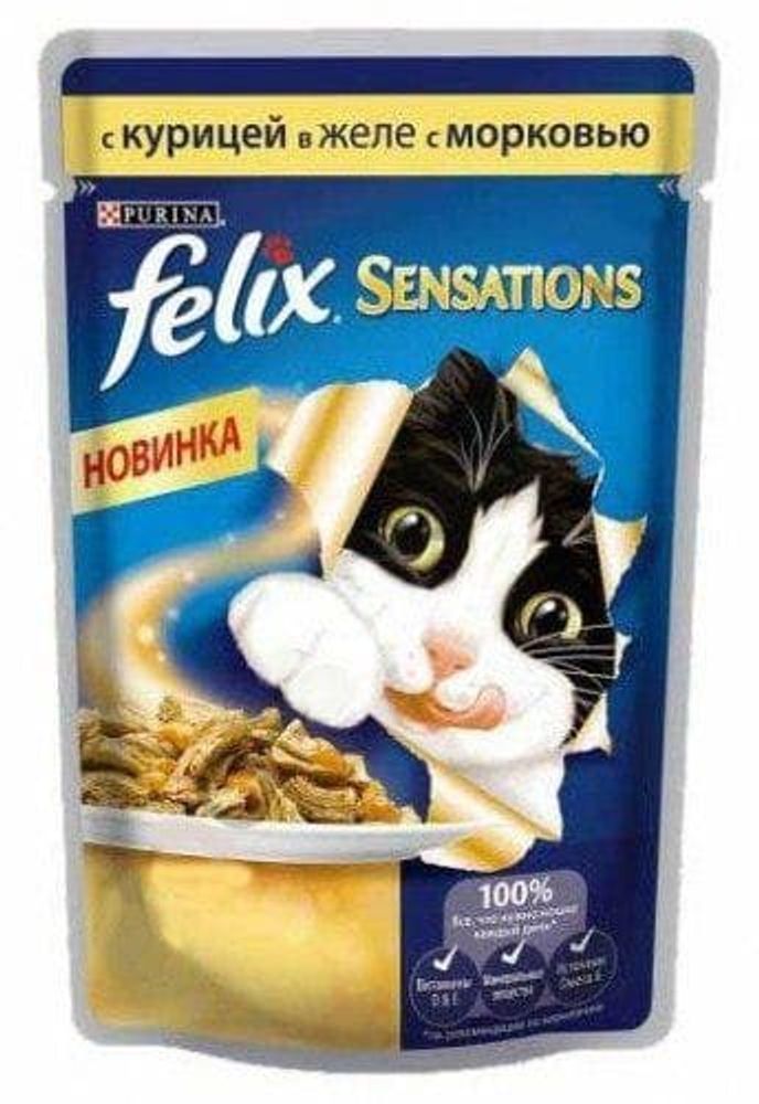 *FELIX Sensations Желе Кур/Морк 85г