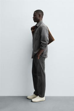 ZARA БРЮКИ ЧИНОС SKINNY FIT, АНТРАЦИТОВО-СЕРЫЙ