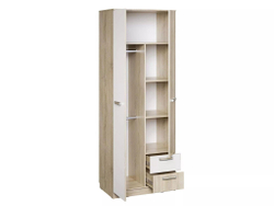 Шкаф для одежды НМ 014.07 с ящиками «Фанк» Дуб сонома/белый скандинавский