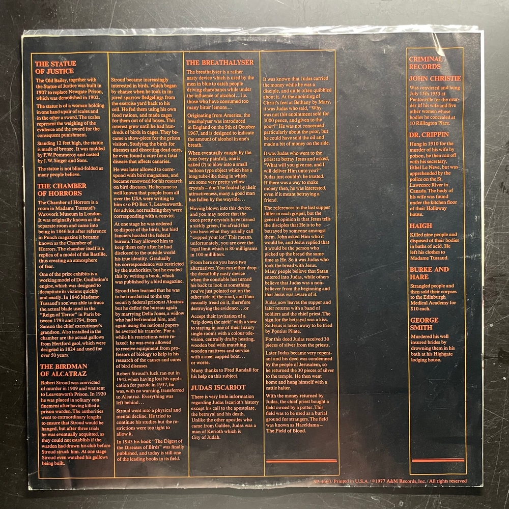 Rick Wakeman ‎– Rick Wakeman's Criminal Record (США 1977г.)