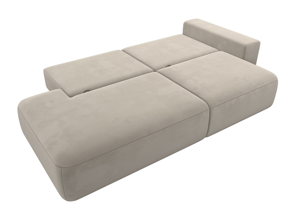 Диван угловой Лига-036 НПБ Модерн правый угол МИКРОВЕЛЬВЕТ Бежевый