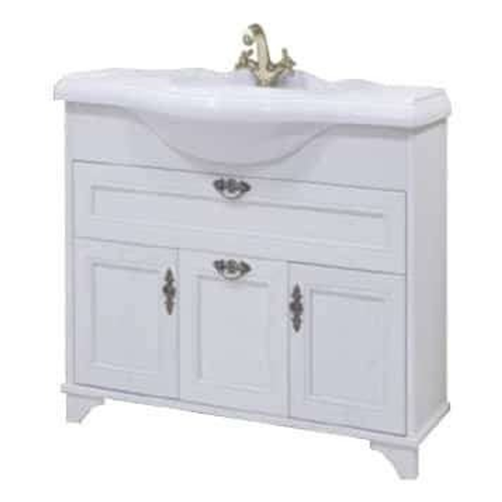 Тумба под раковину, ИДЕЛЬ, 85, дуб, белая