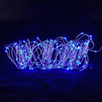 Электрогирлянда проволока синий, не мигает 100л, 10 м