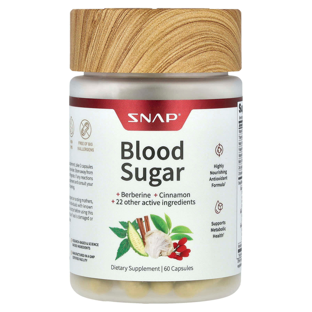Snap Supplements, Сахар в крови, 60 капсул
