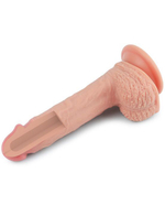 Телесный фаллоимитатор 8.5 Dual-Layered Silicone Nature Cock - 22 см. (Цвет: телесный)