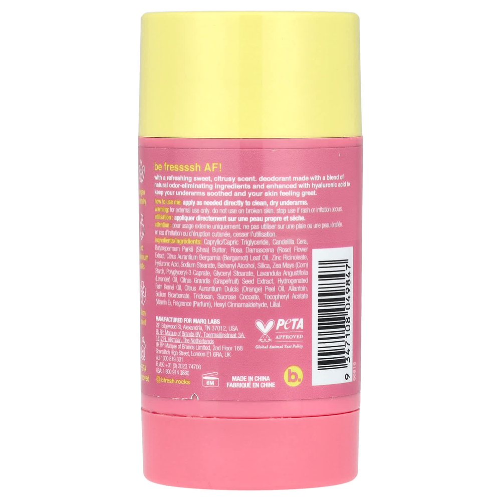 b.fresh, Дезодорант с гиалуроновой кислотой, грейпфрутовый, 75 г (2,64 унции)