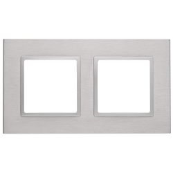14-5202-03 ЭРА Рамка на 2 поста, металл, Эра Elegance, алюминий+алюм