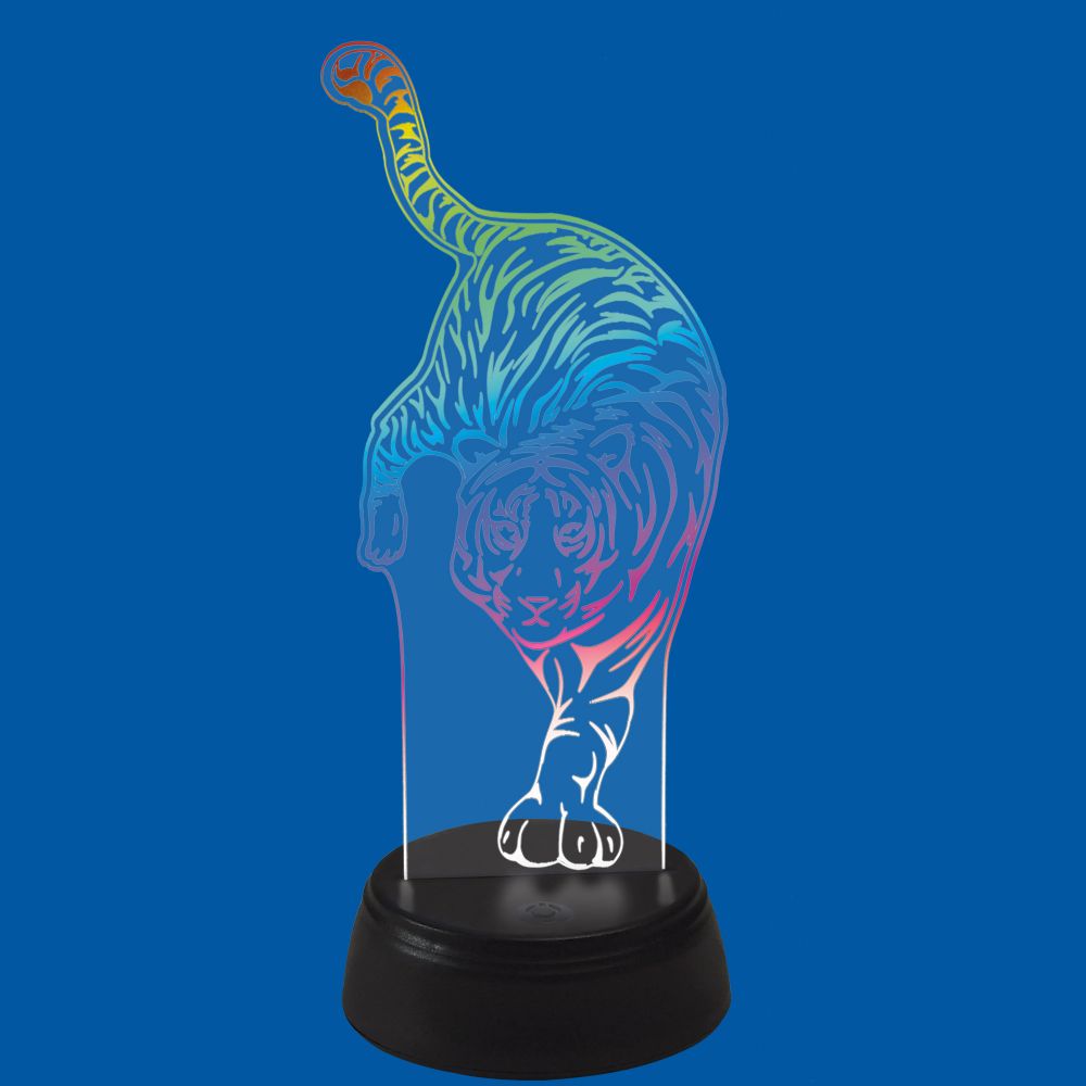 ULI-M506 RGB-3AA TIGER-BLACK Светильник декоративный с эффектом 3D Тигр. на батарейках 3AA не в-к. 1 светодиод. RGB свет. TM Uniel