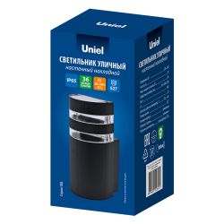 UUL-S15A 60W-E27 IP65 BLACK Светильник уличный. под лампу Е27. Архитектурный накладной. Корпус черный. TM Uniel