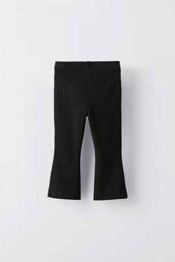 ZARA ЛЕГИНСЫ FLARE ИЗ ТКАНИ ОТТОМАН, ЧЕРНЫЙ
