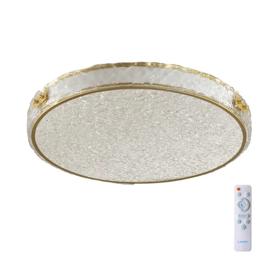 7722/120L PIKO LED SN 020 Светильник металл/пластик/стекло/белый/золотой LED 120Вт 3000-6000K D720 IP20 пульт ДУ FELICE
