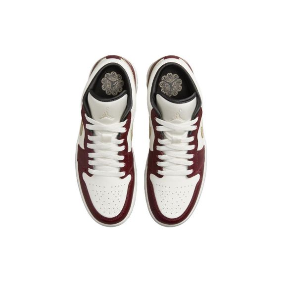 Jordan Air Jordan 1 Винтажные баскетбольные кроссовки Low Топ Белый красный желтый Женские