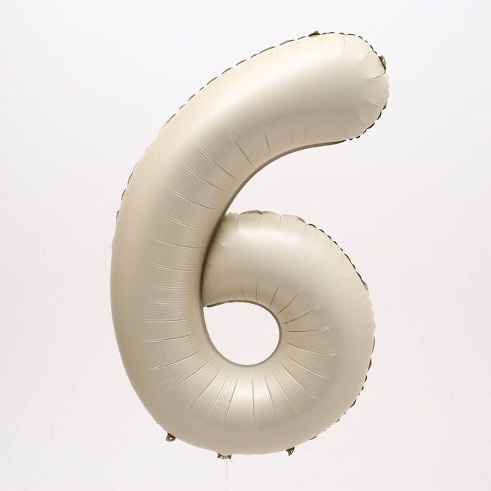 К Шар 40 Цифра 6  «Взбитые сливки» (БГ-60) 