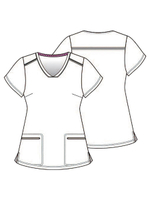 Топ медицинский женский HeartSoul HS638, черный, принт с единорогом, M