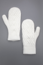 Варежки В021-02 белый натуральный