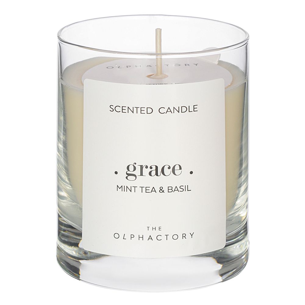 Свеча ароматическая The Olphactory, Grace, Mint tea&Basil (новая), 40 ч