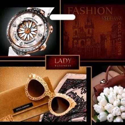 Пакеты с вырубной ручкой "Бизнес леди" 44х44+6см 70мкм (50/500шт)