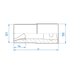 KING TONY (9TD403-22M) Головка для поврежденного крепежа, 22 мм
