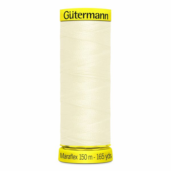Нитки для трикотажа Gutermann Maraflex 120 (150 метров), 5 кат. | _001 молочный (сумрачно-белый)