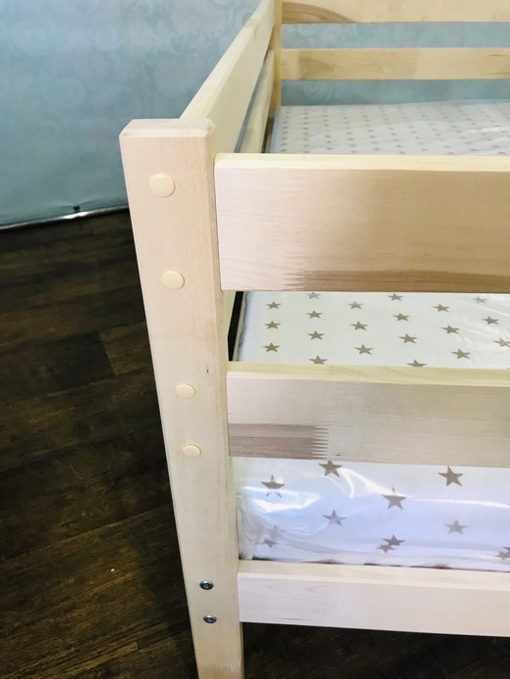 Кровать подростковая "Софа" 180*90 см без покраски 2 борта, (Pirogova wood)