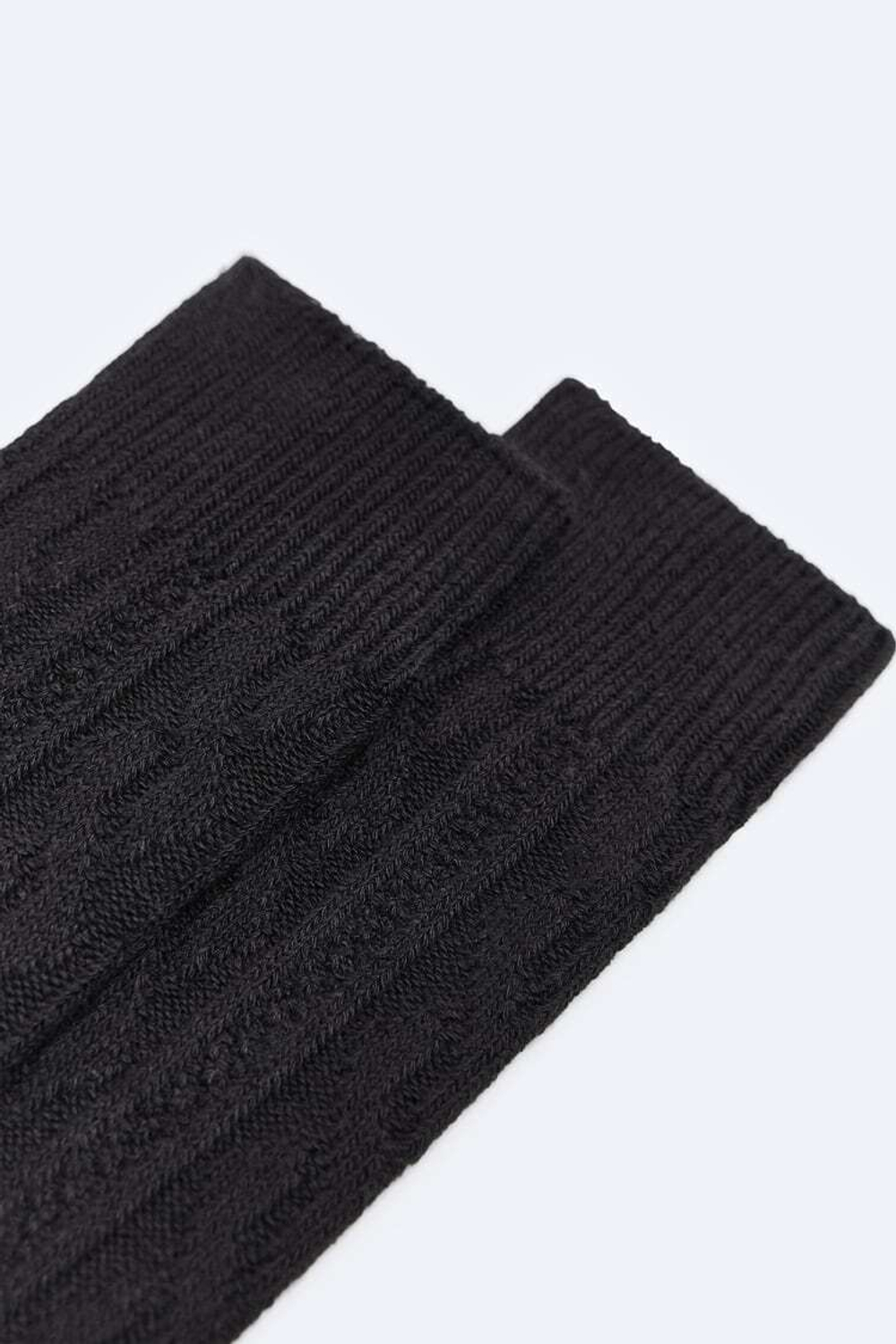 ZARA НОСКИ С УЗОРОМ «КОСЫ», ЧЕРНЫЙ