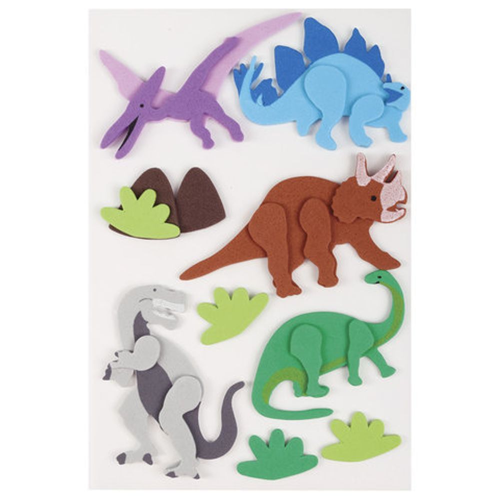 Наклейки из EVA "Динозавры", 9 шт., ассорти, ОСТРОВ СОКРОВИЩ, 661469