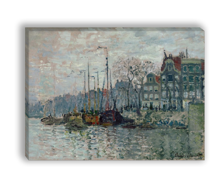 "Вид на канал в Амстердаме", Моне, Клод, картина (репродукция)