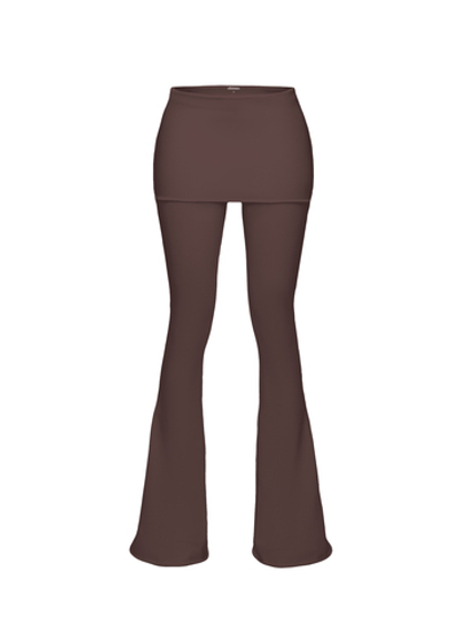 chocolate flared trousers