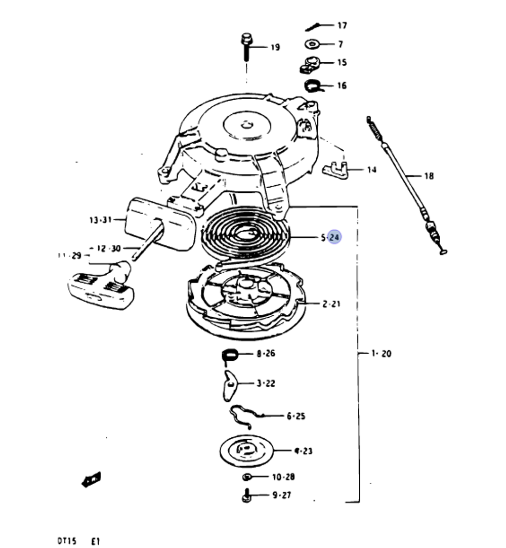 Пружина стартера Suzuki 18142-93900-000