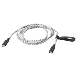 IKEA RUNDHULT  (ИКЕА РУНДХУЛТ)  -  USB-C - USB-C, черный/белый, 1,5 м/100 Вт