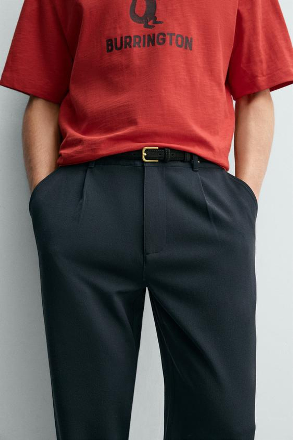 ZARA БРЮКИ STRAIGHT FIT КОМФОРТ, МОРСКОЙ СИНИЙ