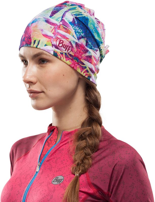 Широкая спортивная повязка на голову Buff Headband Wide CoolNet Aralia Multi Фото 2