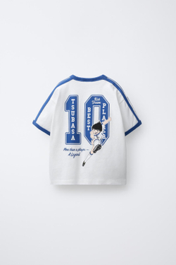 ZARA ФУТБОЛКА С БОКОВЫМИ ПОЛОСАМИ OLIVER Y BENJI © CAMPEONES, БЕЛЫЙ