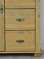 Комод 91х42х125, Susanna, с 5 ящиками для одежды, стеклянная дверца, винтажный, классический, в гостиную, спальню, прихожую, массив сосны, Dipriz