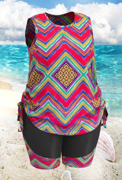 Купальный костюм 17237-17177 геометрия красная