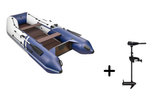 Броня-340 СК белый-синий + BST 55 L (комплект лодка + электромотор)