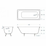 Ванна чугунная Delice Aurora Elite DLR230617-AS 140х70 белая