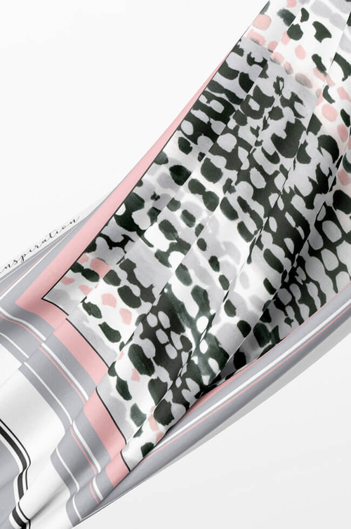 8430 Платок женский (серо-розовый принт)