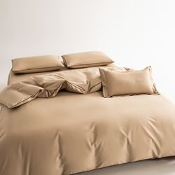 Комплект постельного белья Однотонный Сатин Элитный «Песчаная дюна»