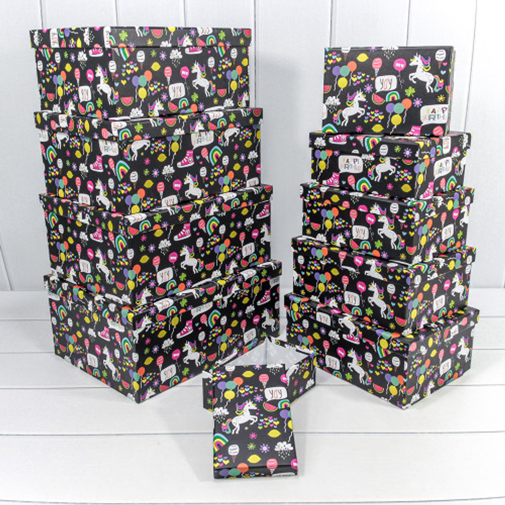 Коробка 34х26х15.3 см Набор 10 шт "Детский" (Черный)