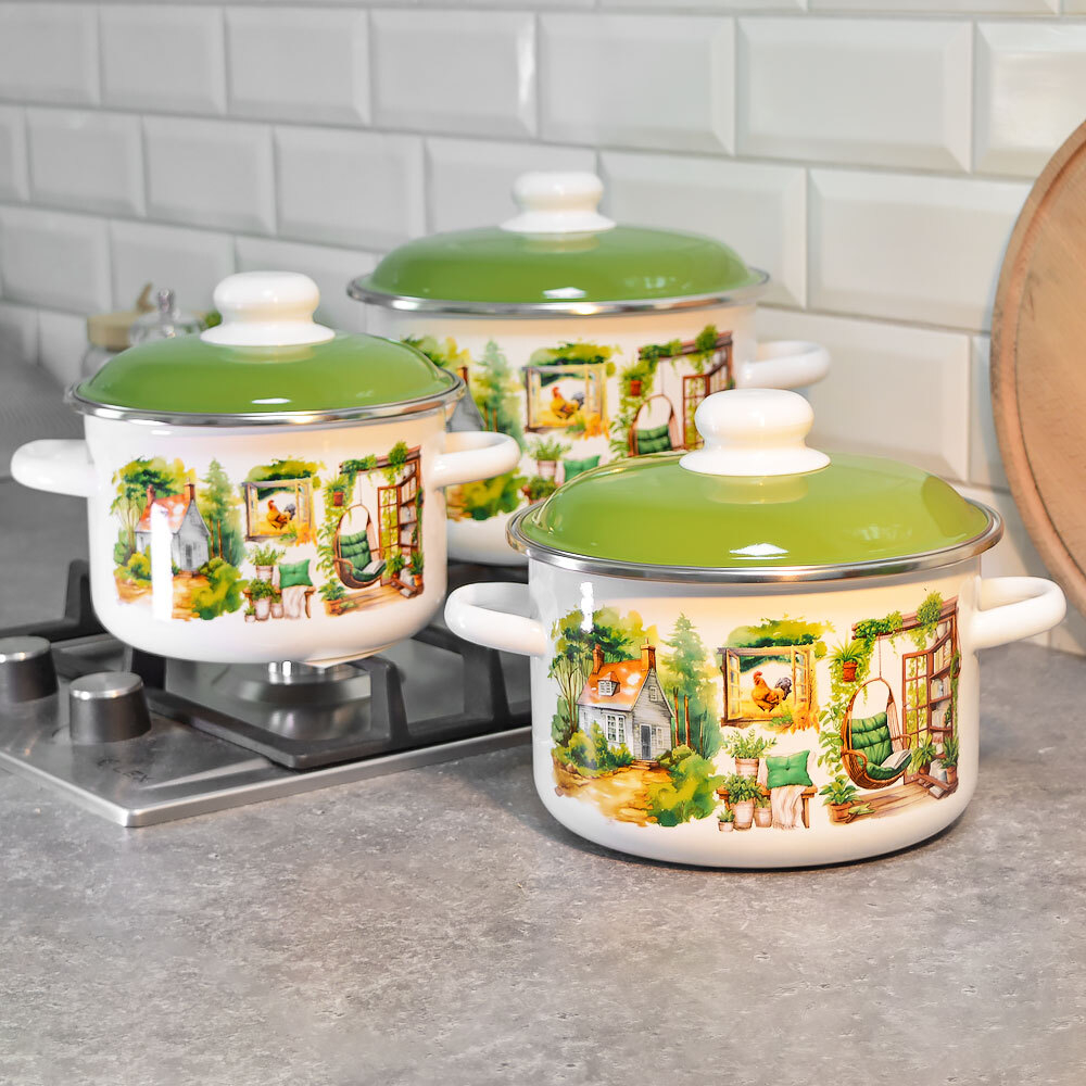 Набор кастрюль "Лето на даче" №02