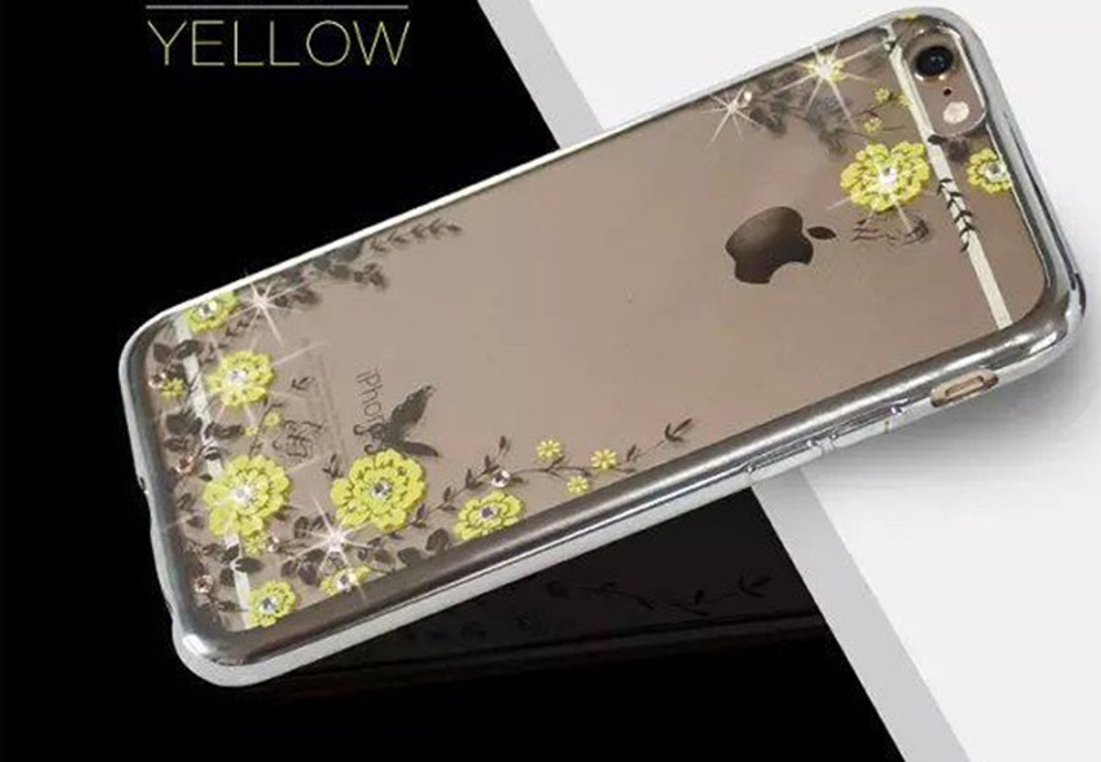 Чехол силиконовый с цветами для Iphone 6/6S