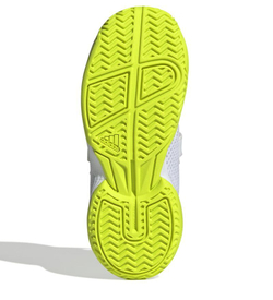 Детские Кроссовки теннисные Adidas Courtflash K - облачно-белое/сердце-черное/прозрачный лимонный