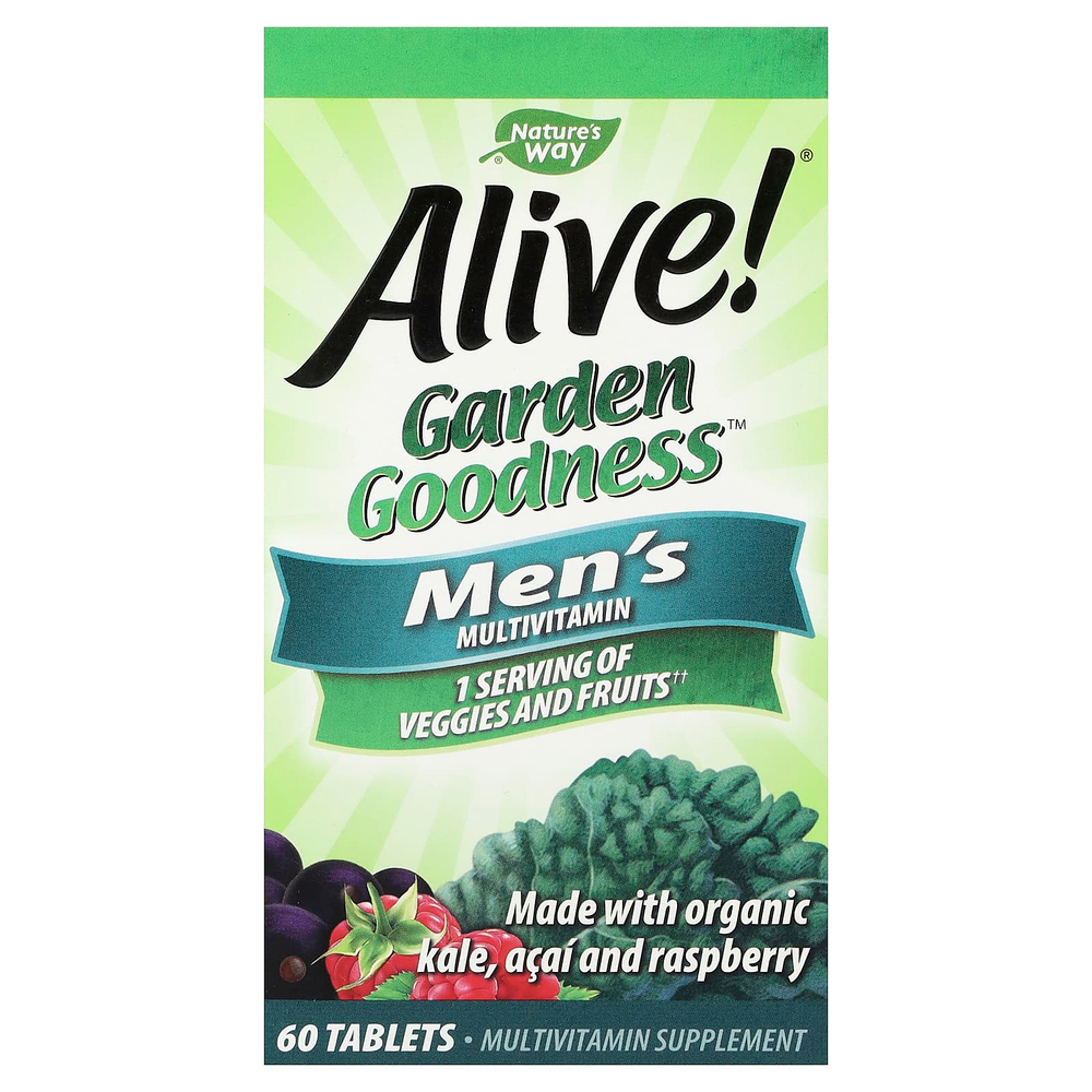 Nature's Way, Alive!® Garden Goodness™, мультивитамины для мужчин, 60 таблеток
