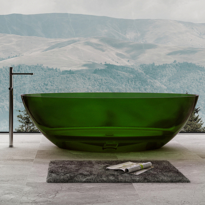 Прозрачная ванна ABBER Kristall AT9702Emerald зеленая  180x85 см